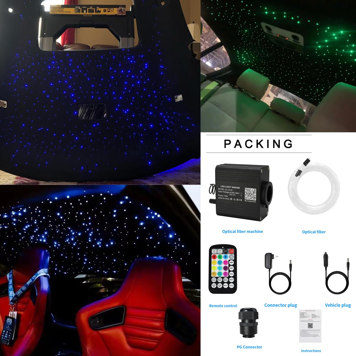 AZIMOM ambient headliner decor enhances car or indoor mood