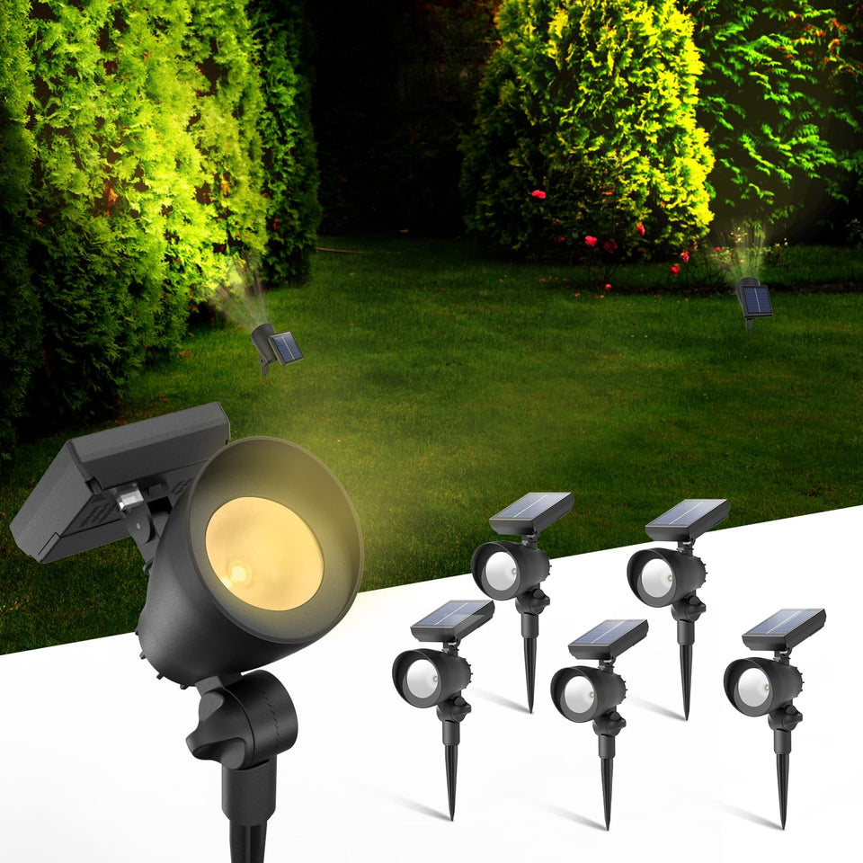 Azirier outdoor six pack solar lights illuminate pathways at night