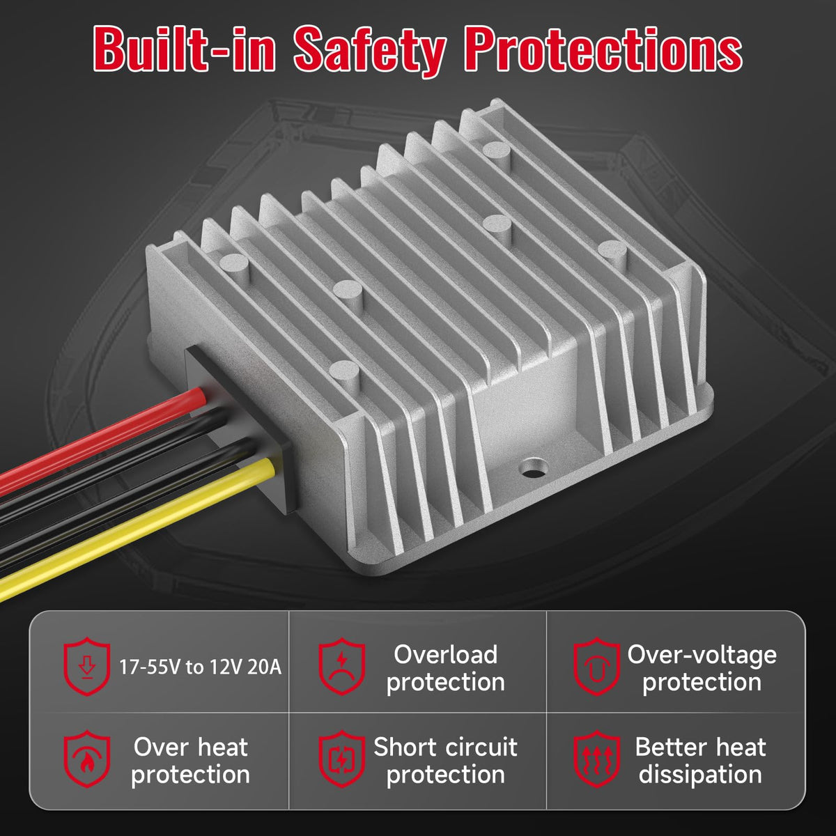 Azocek 12V device powered by Milwaukee 18V battery with safe connection