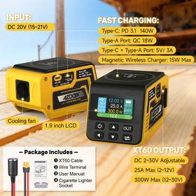 Azocek regulator compatibility with Dewalt 20V batteries for portable field power