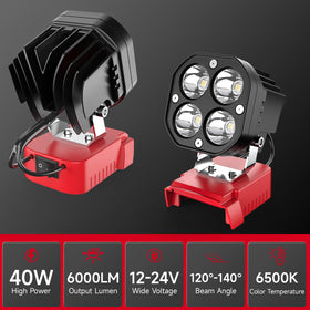 Azocek LED work light delivers 6000 lumens for bright, clear tasks in dark spaces.