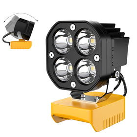 Azocek LED work light with Dewalt compatibility for versatile battery use