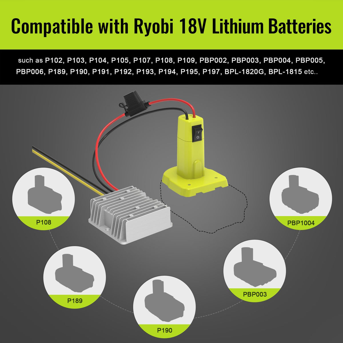Azocek Ryobi-compatible battery connector provides snug installation