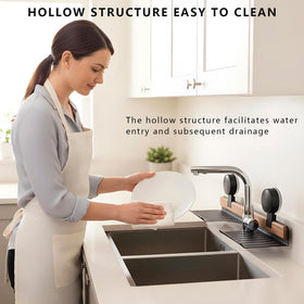 AZSRKRBM fits standard faucet configurations for above-sink storage.