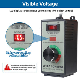 Azucyzi LED voltage display close-up for real-time power status.