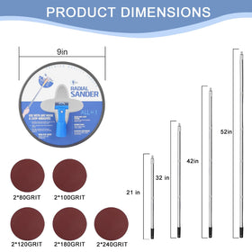Azure Cantara extension pole reaches high ceilings for easier overhead sanding.