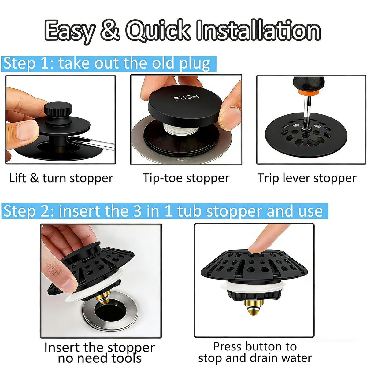AzWzz stopper features stainless steel body with brass core for durability.