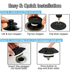 AzWzz stopper features stainless steel body with brass core for durability.
