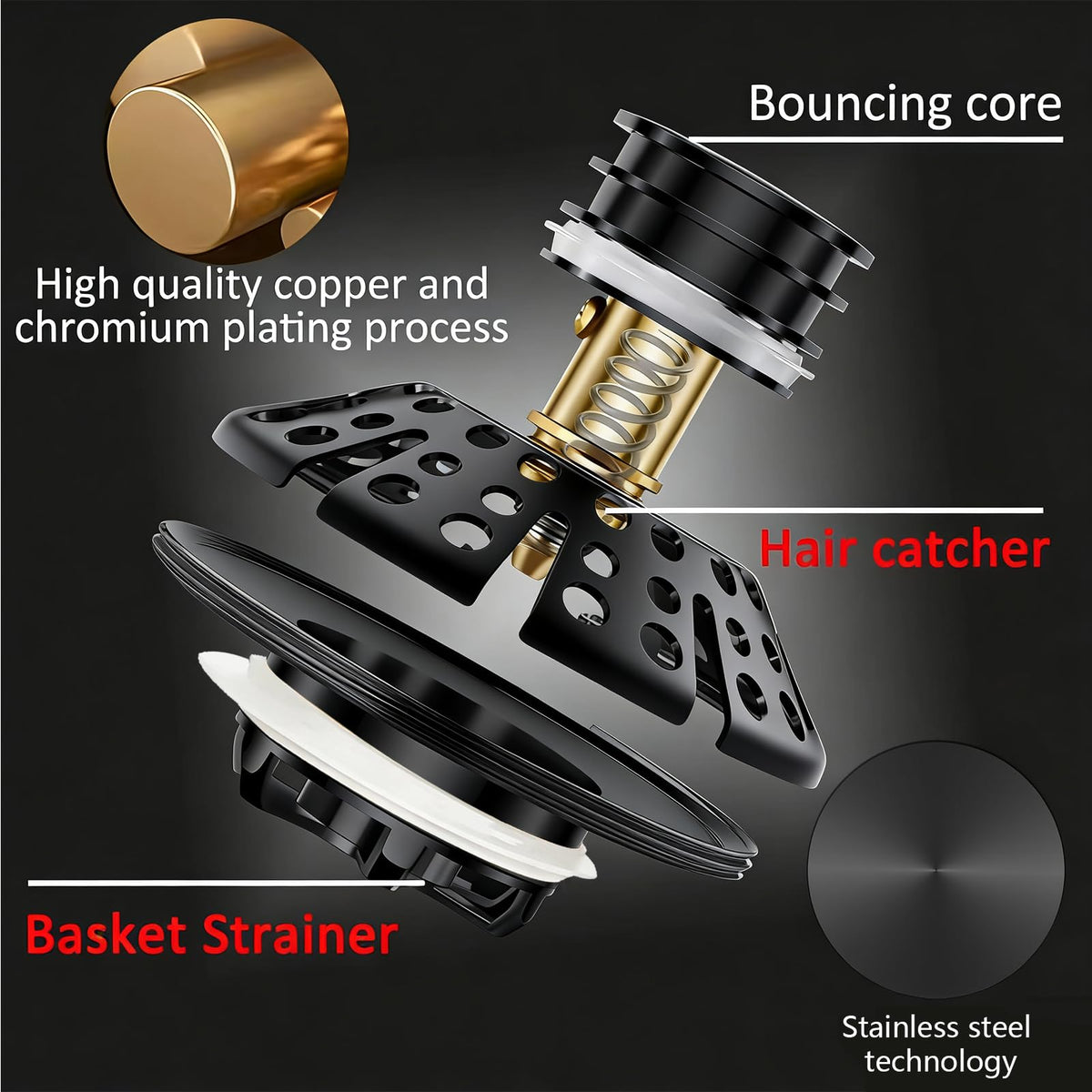 AzWzz universal fit works with drains between 1.45 and 1.8 inches.