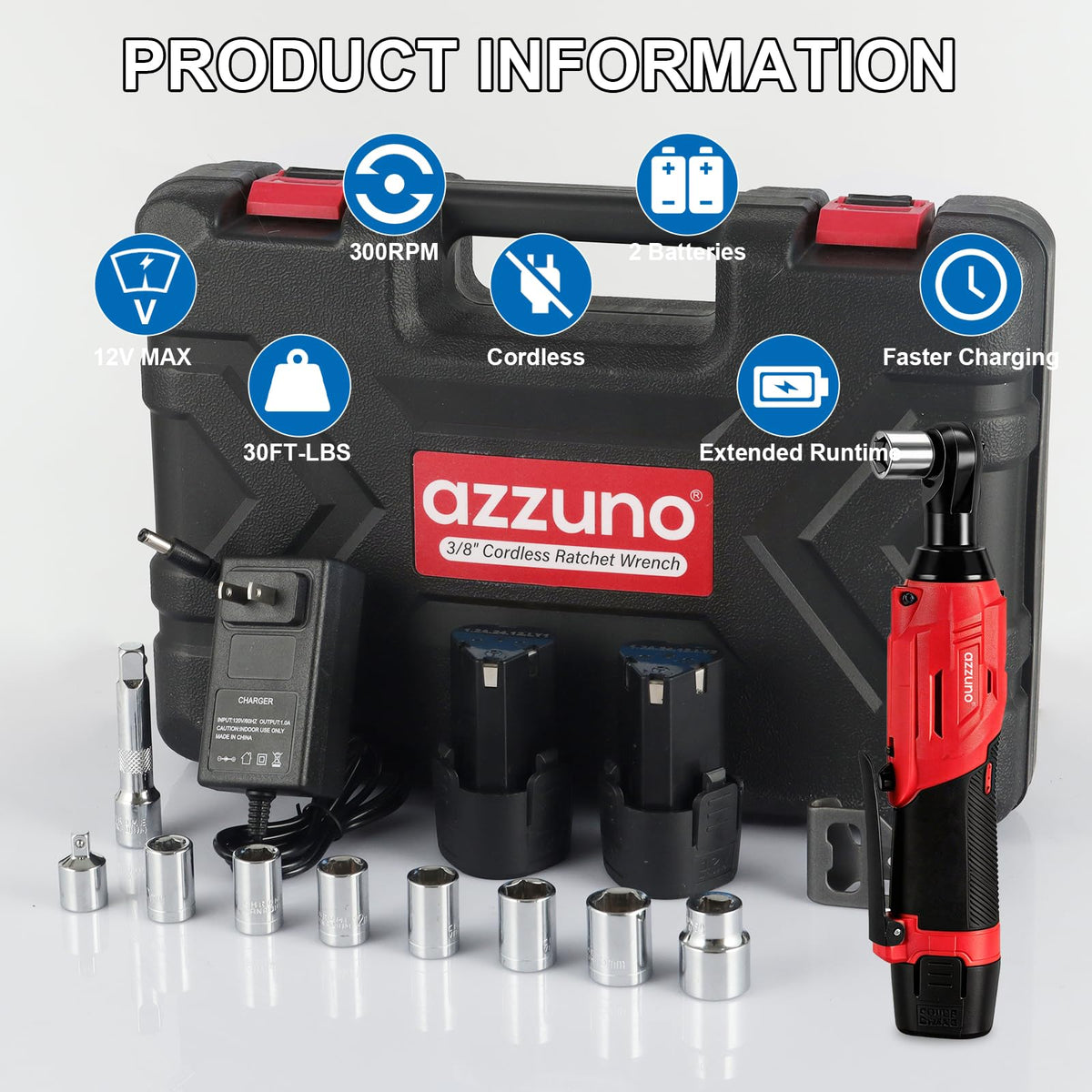 AZZUNO kit stored in included case for on-the-go jobs.