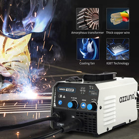AZZUNO MIG welder portable design with a comfortable hand grip for easy carrying.