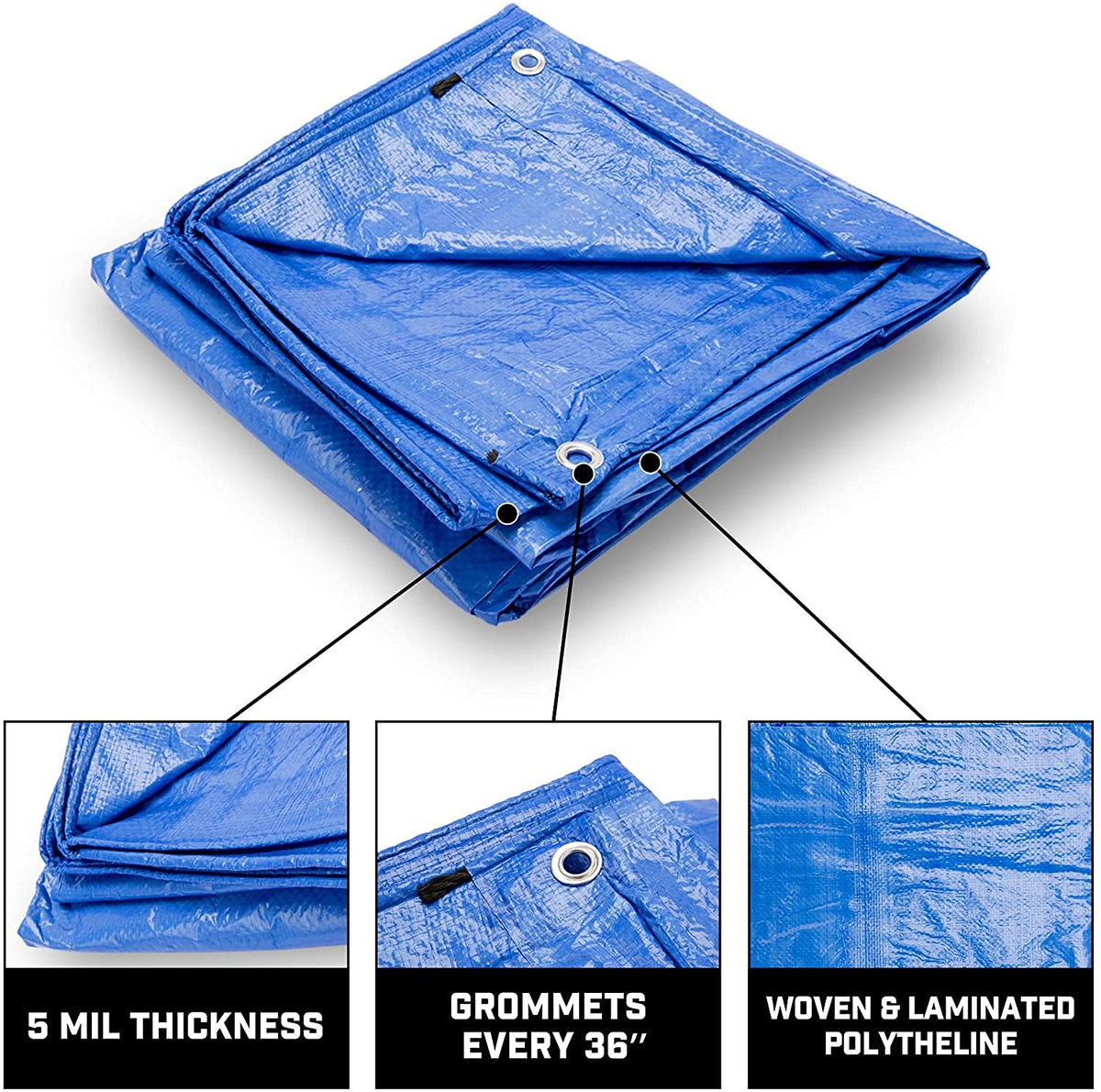 Grizzly Tarp with aluminum grommets for secure tie-downs by B-Air