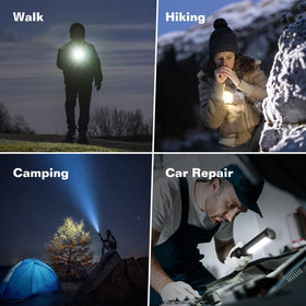 B013 LED flashlight two-pack ready for home, car, and kit storage