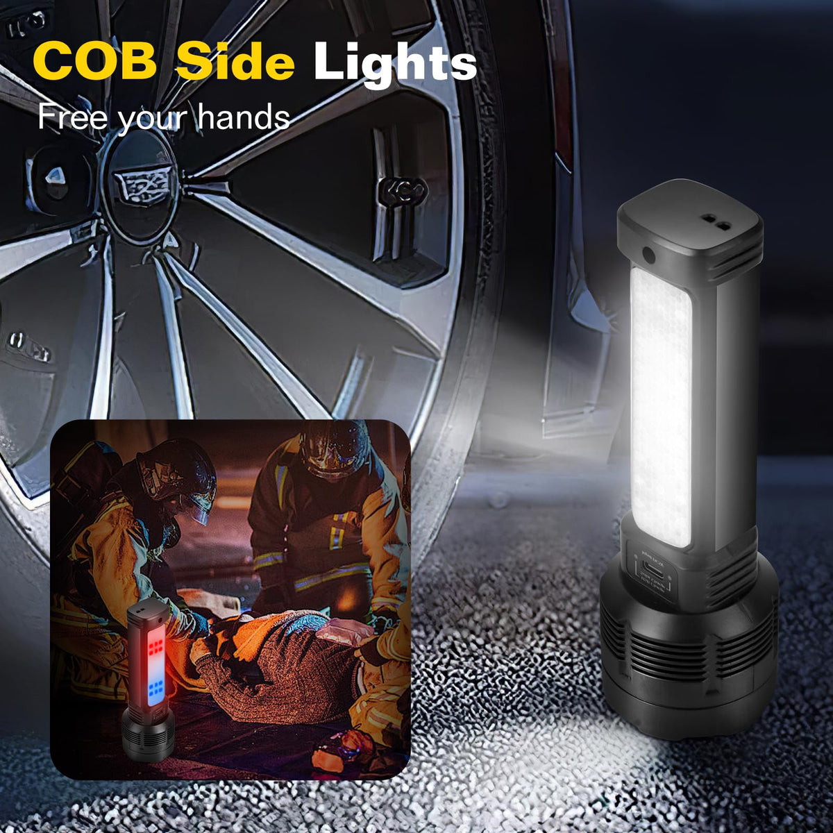 B013 LED flashlight COB side light for wide area illumination