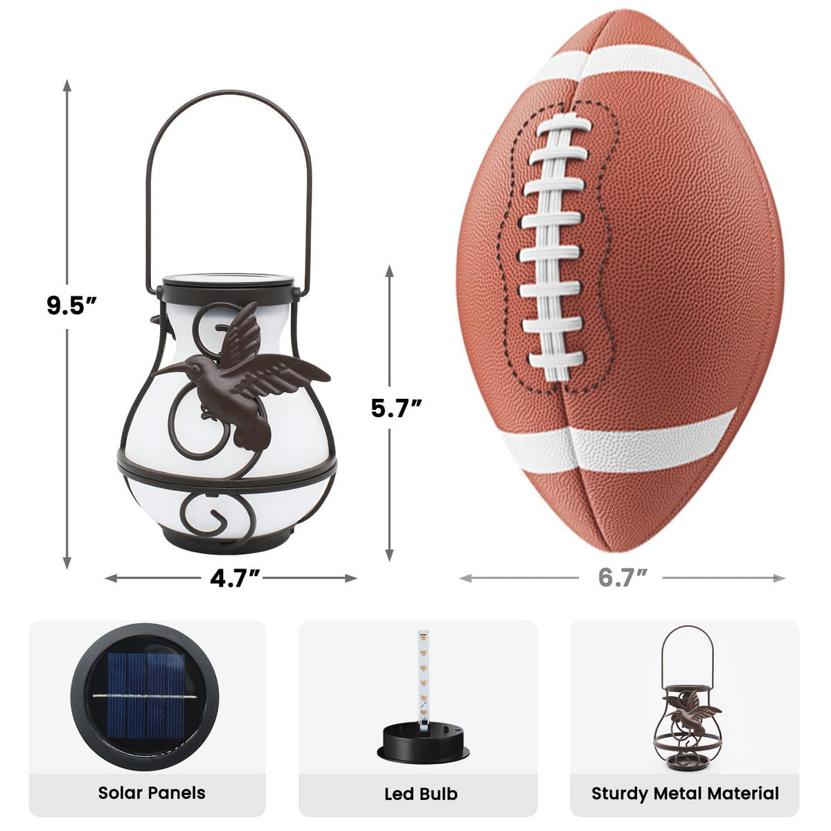 Babineto hummingbird decor lantern brightening a garden area.