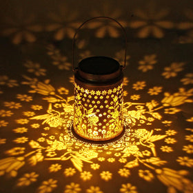 Babineto outdoor lantern emits a soft yellow LED glow for evenings