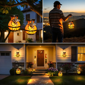 Babineto lantern showing solar panel for daytime charging.