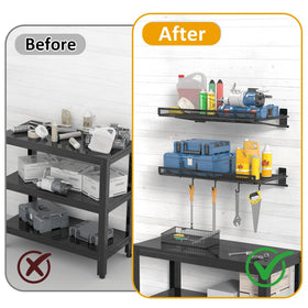 BABKAS shelves maximize vertical storage and tidy workspace.