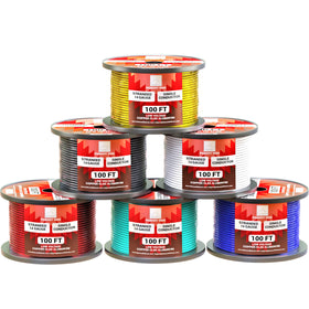 BABOOM 14-gauge color-coded wire rolls for versatile automotive wiring.