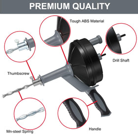 BACEYIOU drain auger cable with crank enables easy manual control.