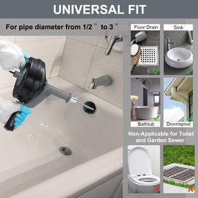BACEYIOU drain auger drill attachment for powered cleaning.