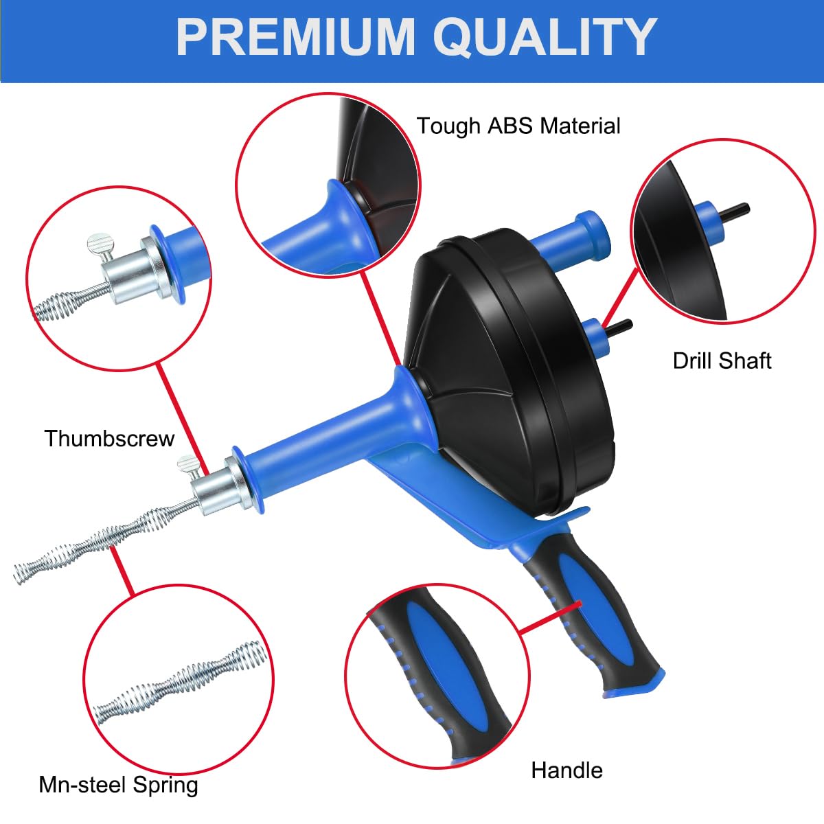 BACEYIOU Drain Auger drill adapter enables powered cleaning for stubborn clogs.
