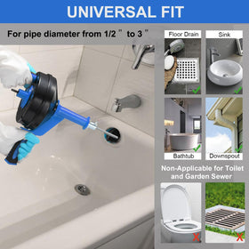 BACEYIOU Drain Auger glove included keeps hands clean while snaking.