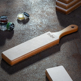 Bacher strop usage guide to maintaining blade angle during stropping.