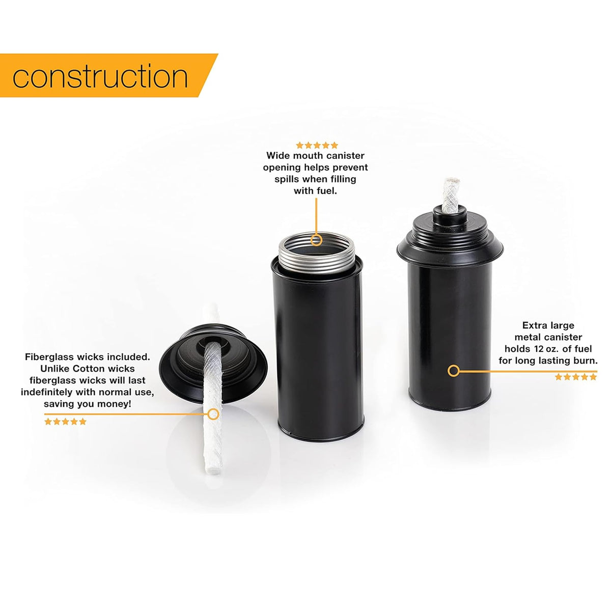 Backyadda four-pack metal canisters offer convenient spare fuel options.