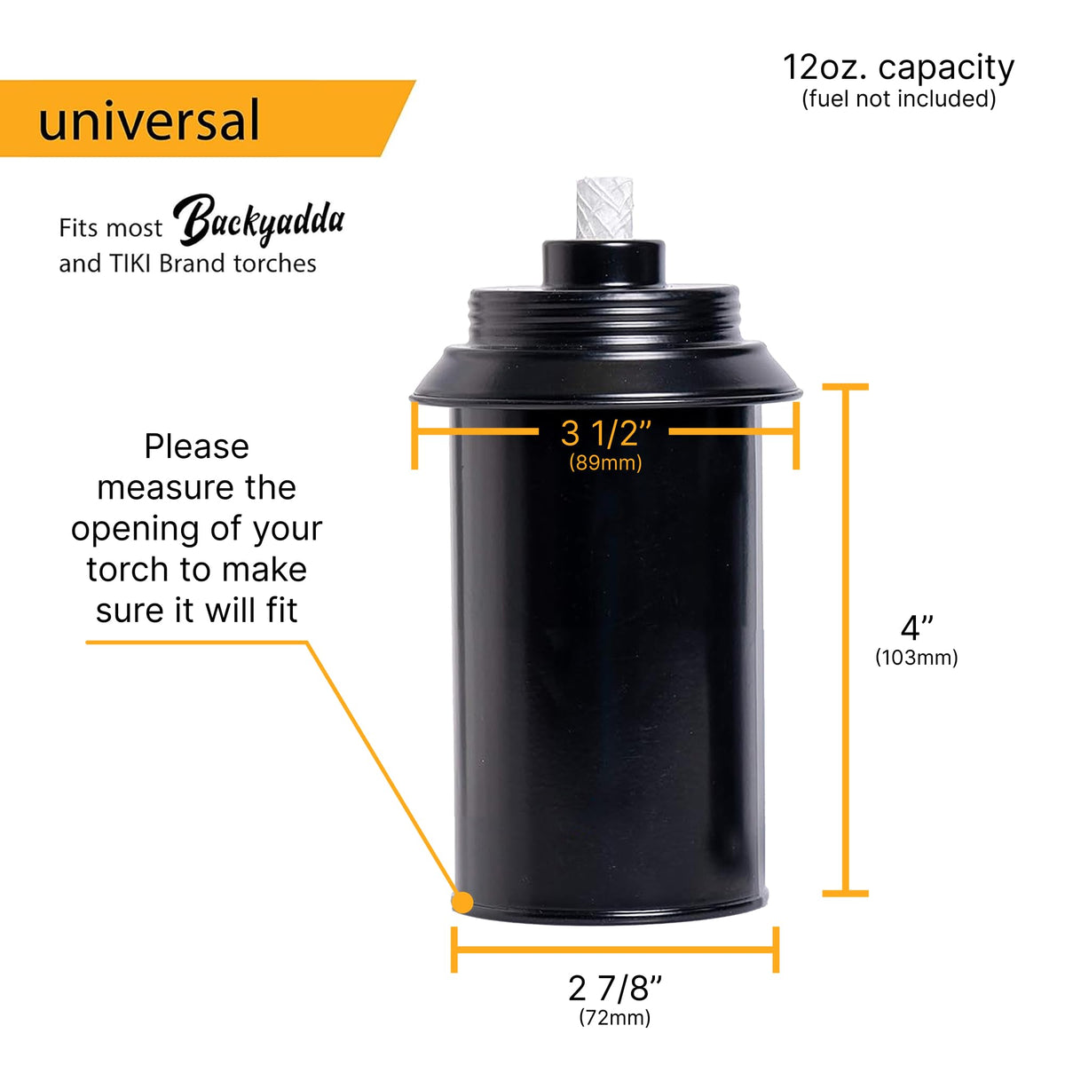 Backyadda cap-not-included design keeps a clean torch appearance.