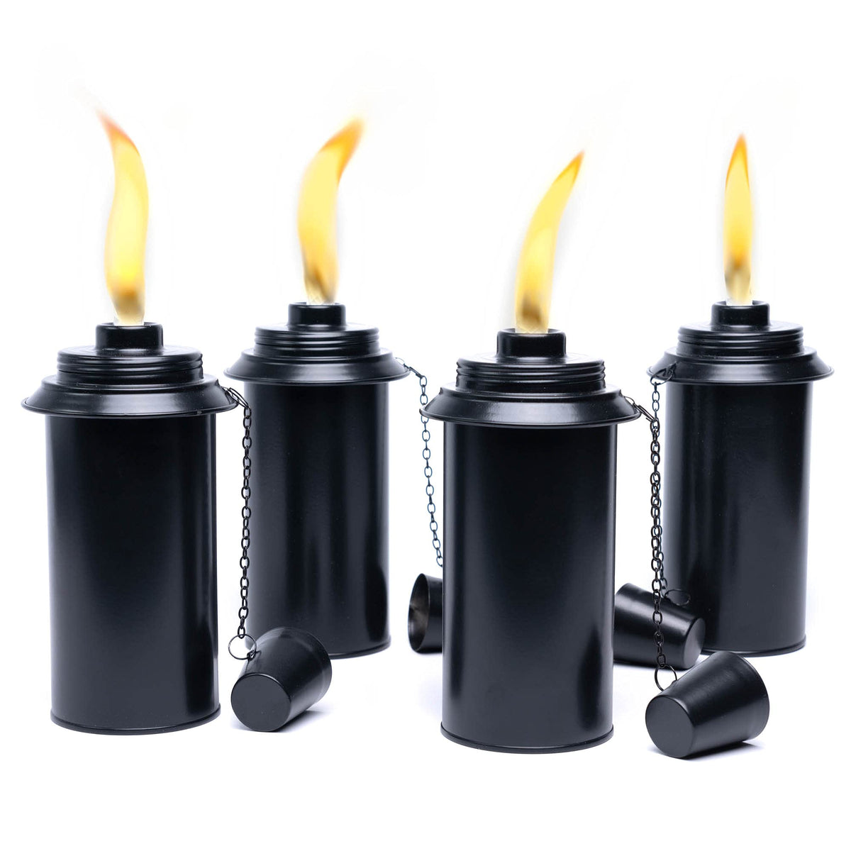 Backyadda torch canister with easy-fill opening reduces spills.