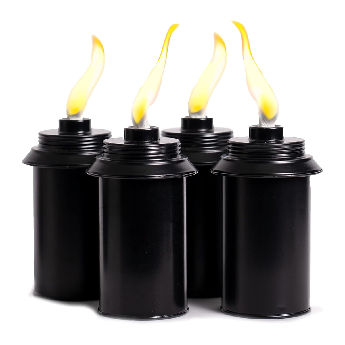Backyadda torch replacement canister beside a Tiki torch shows easy compatibility.