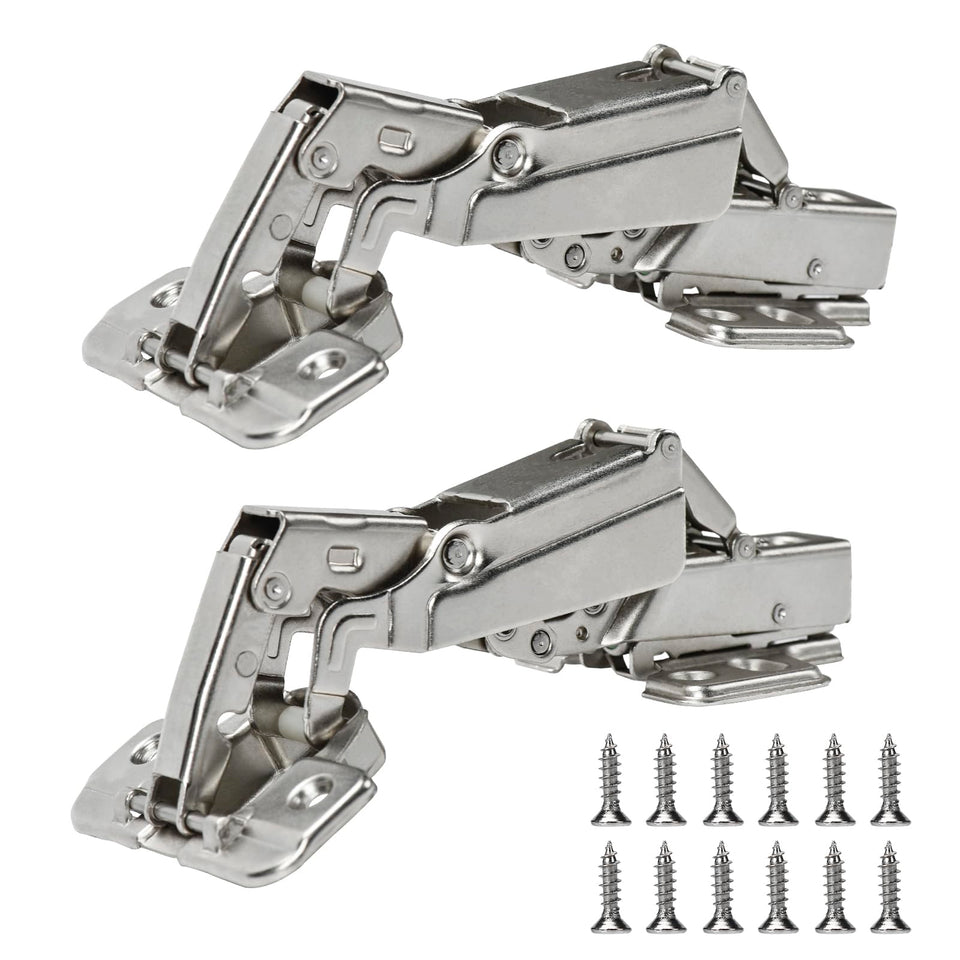 Badalu 175-degree hinge with soft-close for frameless cabinets.
