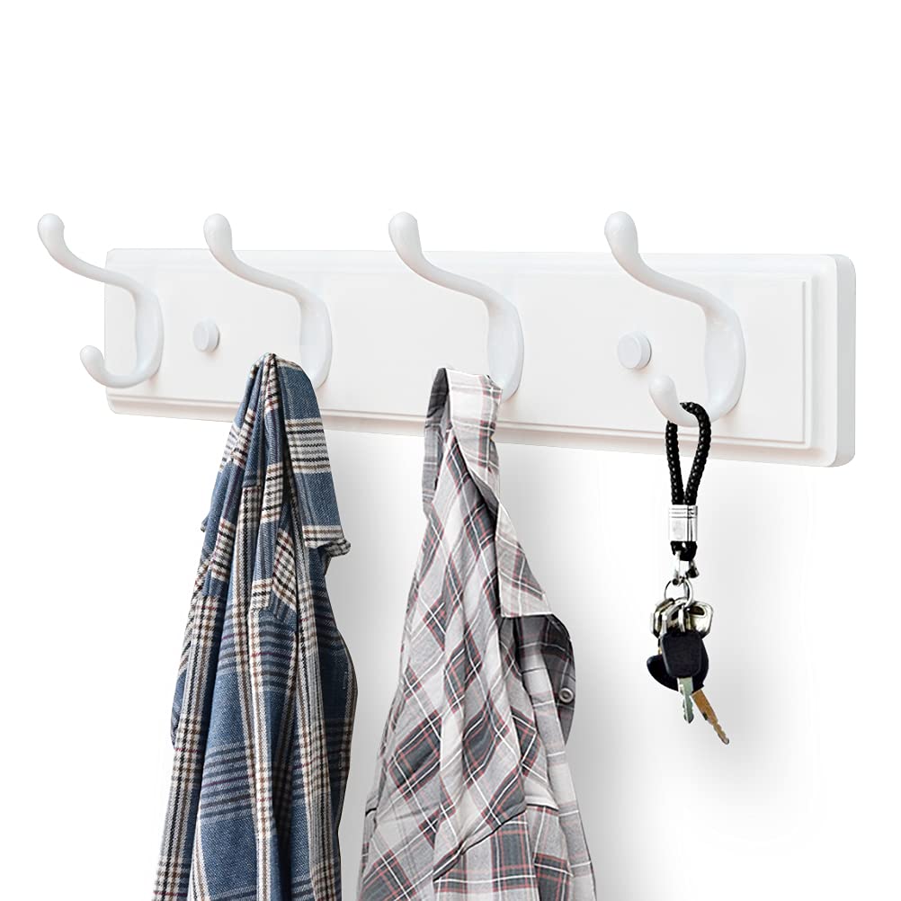 Badiano wall-mounted coat rack showing rustproof hooks holding bags hats and towels