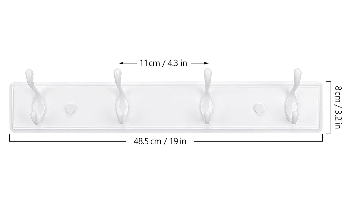 Badiano 14-inch white rack mounted above a hallway mirror