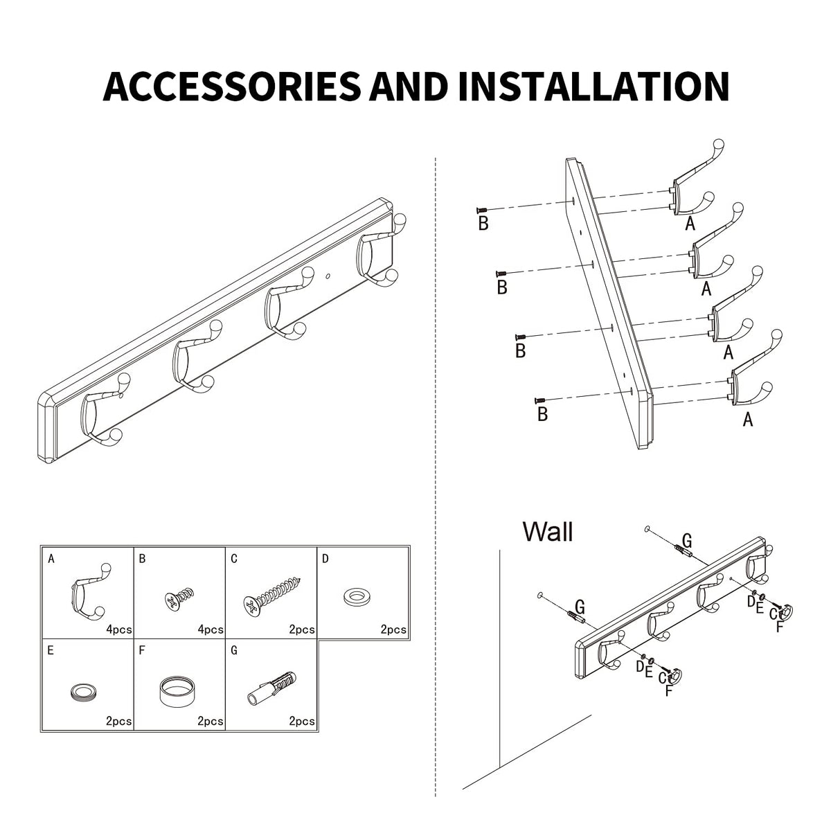Badiano 24-inch black rack in a modern hallway setting