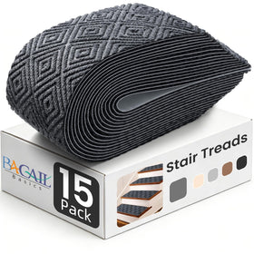 Bagail Basics stair treads 8x30 offer slip resistance on wooden stairs