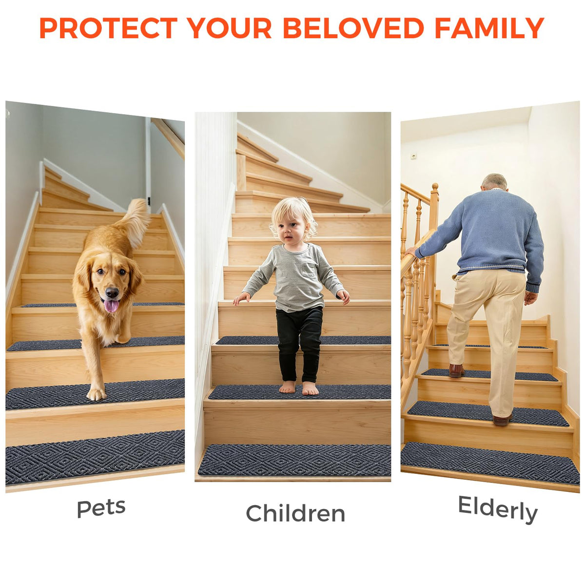 Bagail Basics trim-friendly fit for curved stairs
