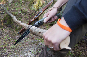 Bahco Laplander backpack-ready storage for mobile trail work.