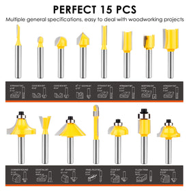 BAIDETS router bits set corner round 3/8 inch close-up