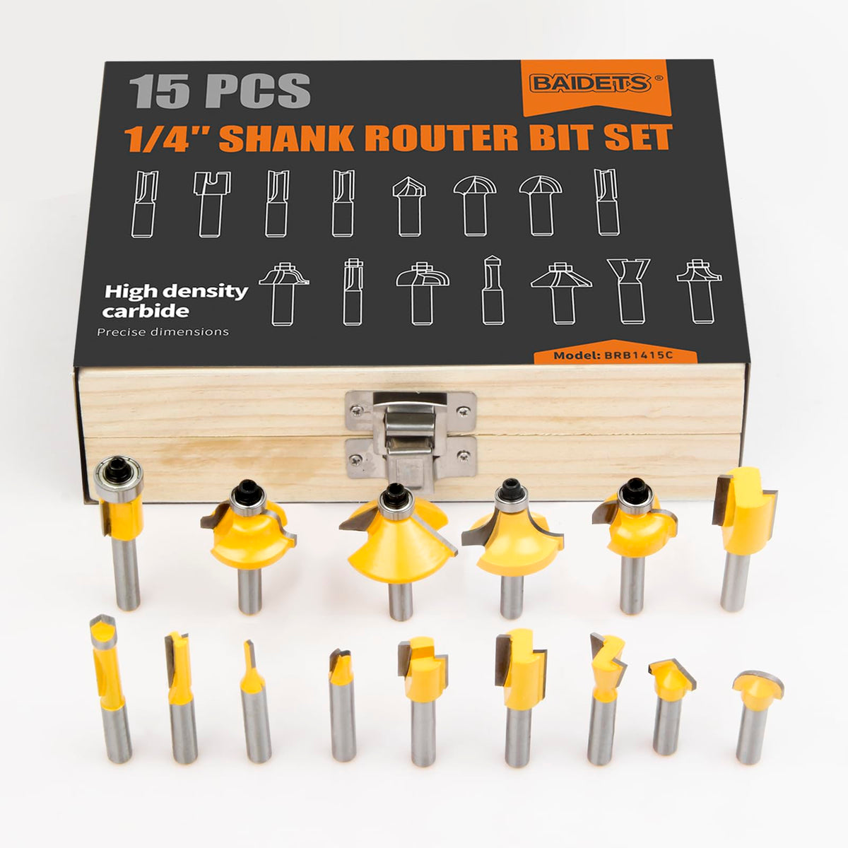 BAIDETS router bits set flush trim bit 1/2 inch for flush edges
