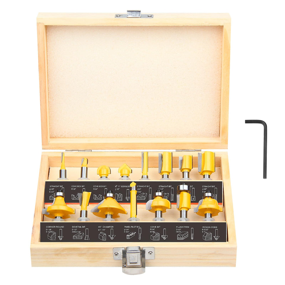 BAIDETS router bits set corner round 3/8 inch for smooth decorative edges