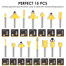 BAIDETS router bits set dovetail 1-2 bit for precise join grooves.