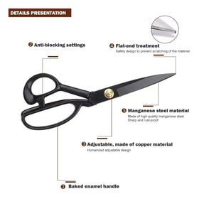 Baikaishuii 10-inch pro scissor adjustable rivet enables thickness adjustments.