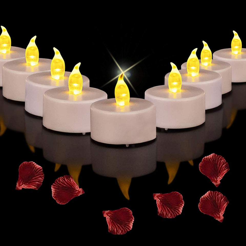 Baikaraer LED tea light in warm yellow—perfect 50-pack for table decor