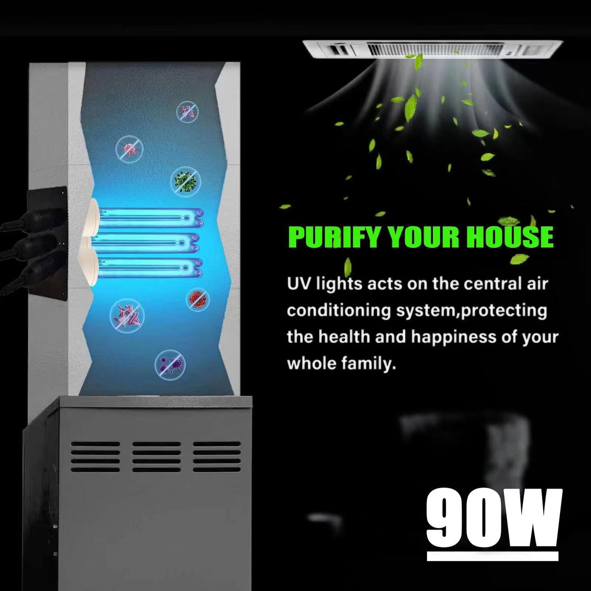 BAIMNOCM ozone-free UV light provides safe home air treatment.