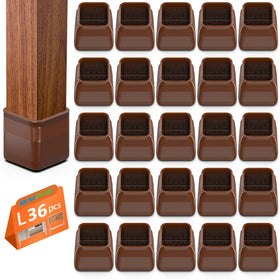 BAIPOK square chair leg protector on brown legs reducing scratches