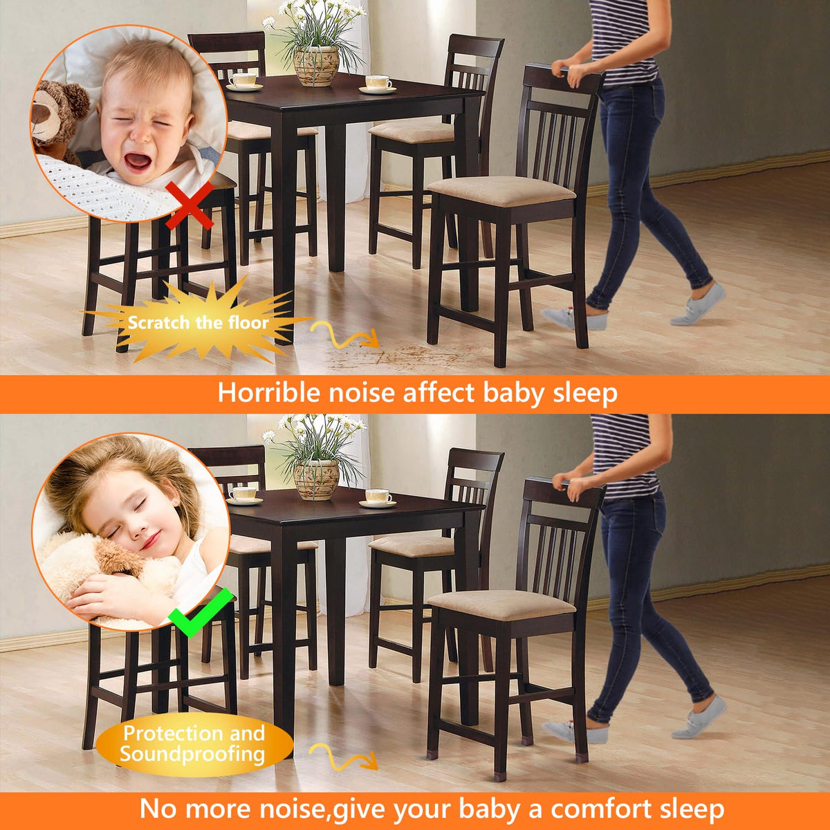 BAIPOK universal-fit silicone protector for hardwood floors protection