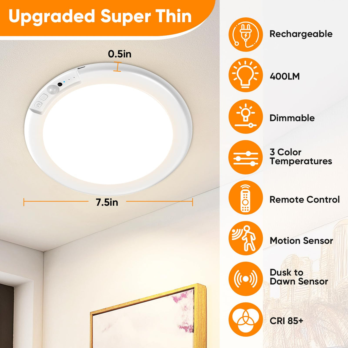Bairth motion-sensor closet light activates on demand in dark hallways and cabinets