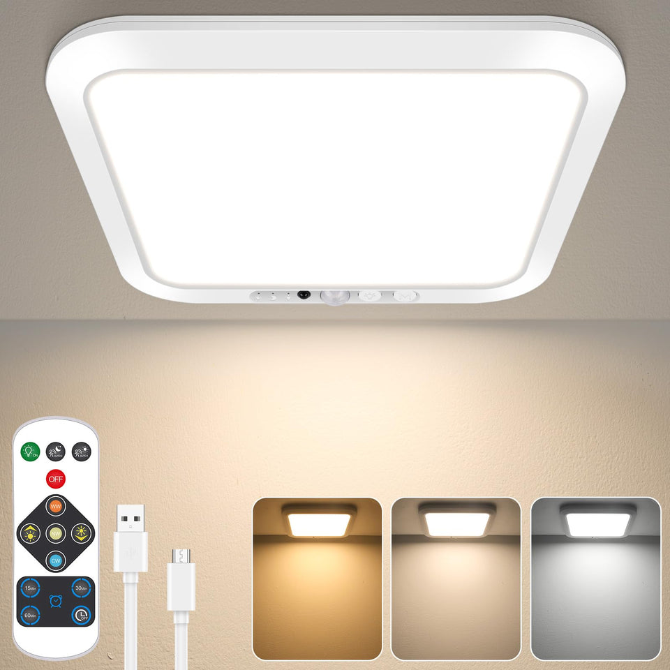 Bairth motion sensor light mounted on ceiling with remote control for convenient lighting